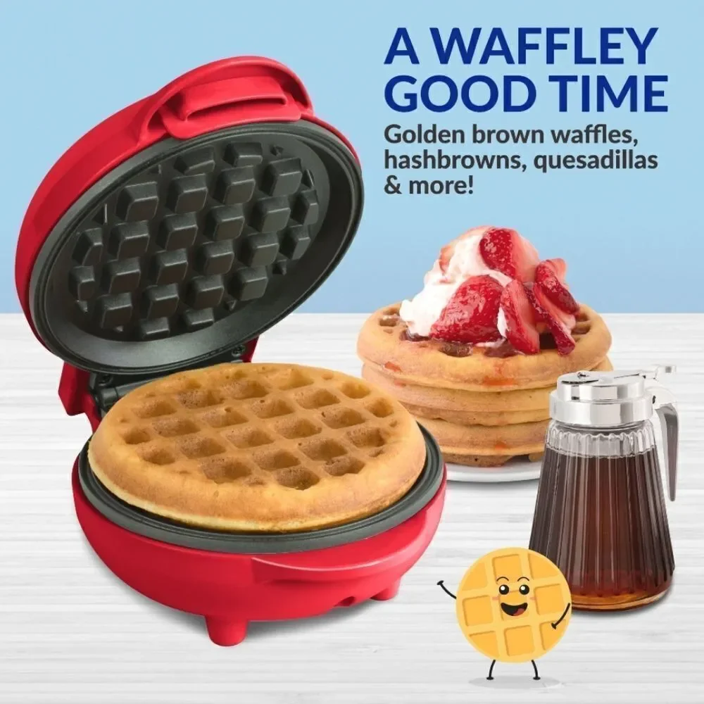 NEW NOSTALGIA MyMini Red Waffle Maker